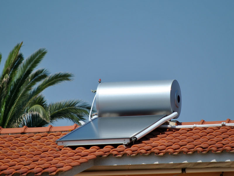 Drucklose Solarwarmwasserbereiter aus Edelstahl, 